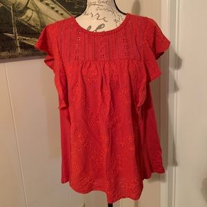 NWT Knox Rose Flutter Short Sleeved Blouse